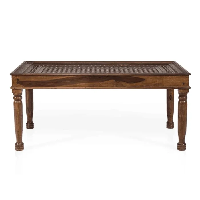 PRITI : Verona Antique Brass Solid Wood Brass Dining Table set - Image 7