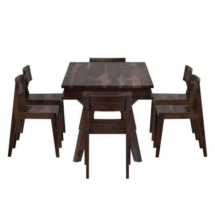 PRITI : Pasig Modern Rustic Solid Wood Dining Table and 6 Chair Set - Image 2