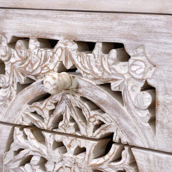 Accra Hand-Carved Wooden Chest of Drawers - Image 5