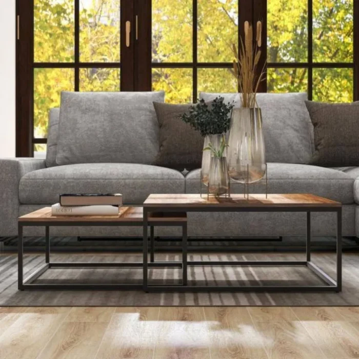 Southend Stylish Nesting Wooden Coffee Table - Image 4