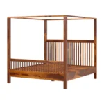 Priti : Madison Rustic Solid Wood Platform Canopy Bed - Image 7
