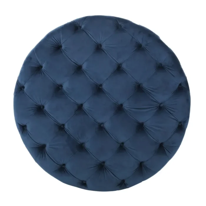40” Wide Velvet Tufted Round Cocktail Poufs - Image 2