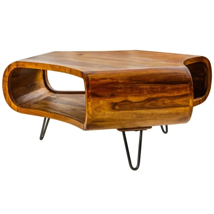 Retro Sturdy Wooden Coffee Table - Image 4