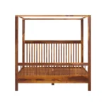 Priti : Madison Rustic Solid Wood Platform Canopy Bed - Image 8