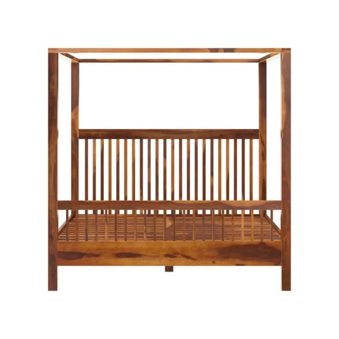 Priti : Madison Rustic Solid Wood Platform Canopy Bed - Image 8