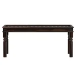 PRITI : Salem Brass Inlay Rustic Solid Wood Dining Table Chair Set - Image 4