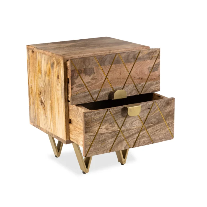 Kaduna Light Wooden Bedside Table - Image 3