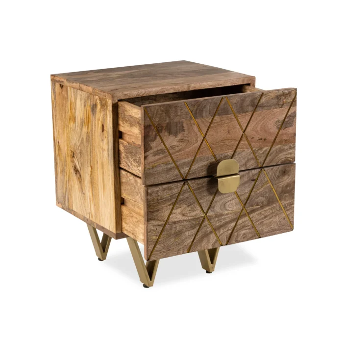 Kaduna Light Wooden Bedside Table - Image 2
