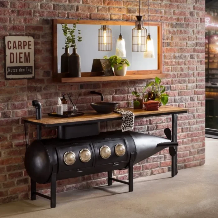 9-10 Submarine Washbasin | Recycled Furniture For Bar | Antique Furniture - Image 1