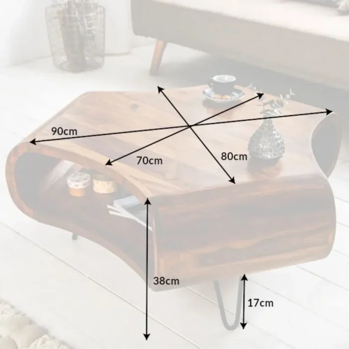Retro Sturdy Wooden Coffee Table - Image 10