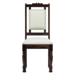 PRITI : Salem Brass Inlay Rustic Solid Wood Dining Table Chair Set - Image 7