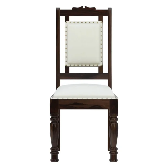PRITI : Salem Brass Inlay Rustic Solid Wood Dining Table Chair Set - Image 7