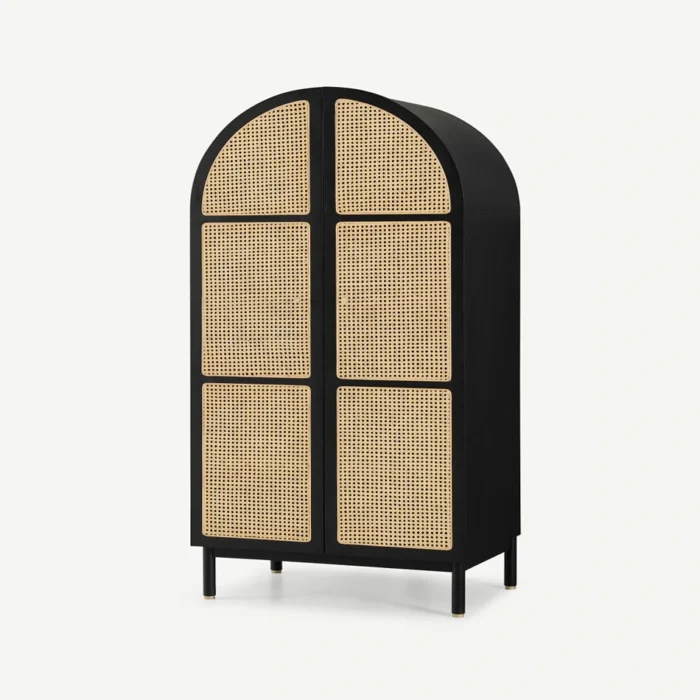 Almeida Solid Wood and Rattan Wardrobe - Image 5