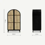 Almeida Solid Wood and Rattan Wardrobe - Image 7