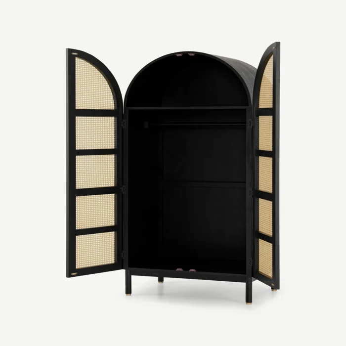 Almeida Solid Wood and Rattan Wardrobe - Image 2