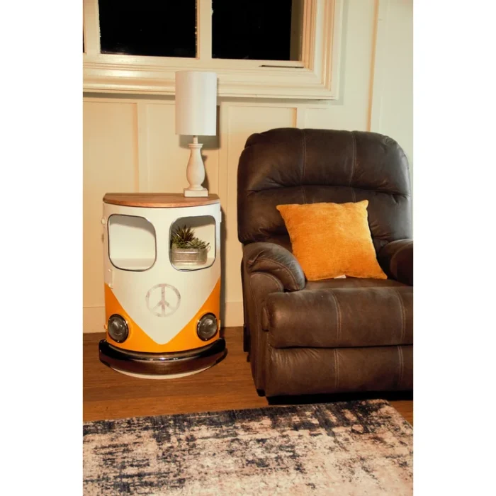 PRITI :Vintage VW Bus Cabinet with Wooden Top - Image 5