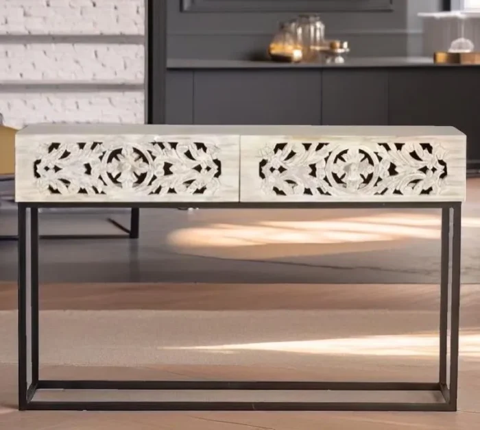 Truro Carved Console Table - Image 2