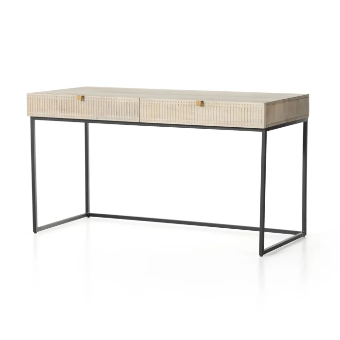 Priti Carved Mango Wood Writing Desk 56 - Image 6