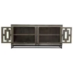 Priti 4-Door Solid Mango Wood Sideboard in Walnut Finish - Image 3