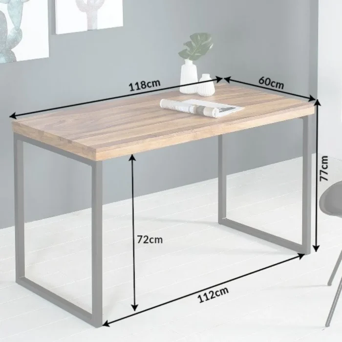 Superb Amazing Solid Wood Table | Bench With Square Iron Leg | Solid Wood end Table - Image 5