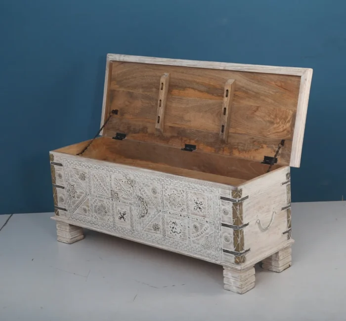 PRITI BRASS & WOOD SANDBLAST FINISH TRUNK - Image 3
