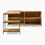 Priti Industrial Storage Modular Desk with Open Shelves Bookcase - Image 6