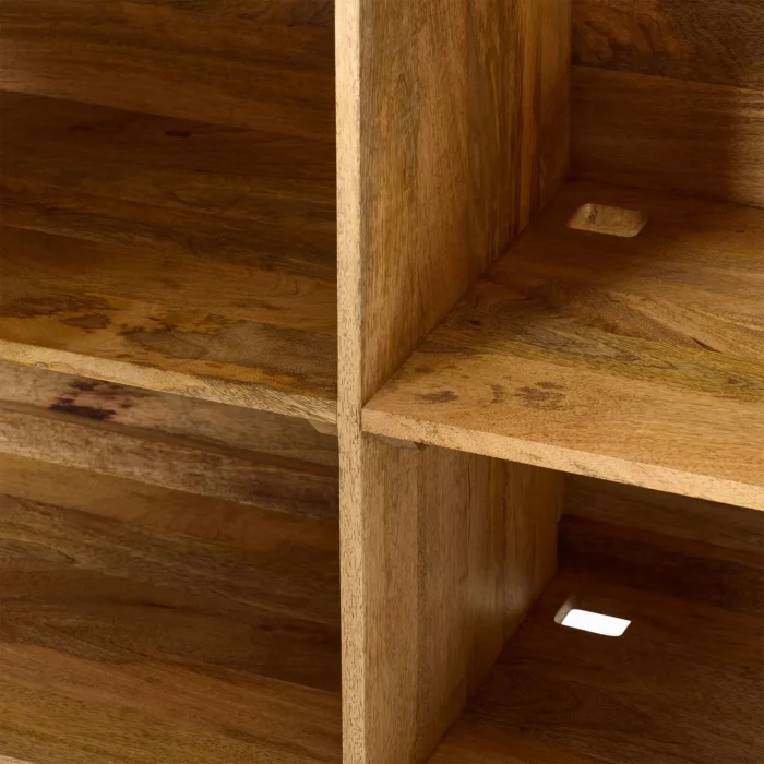 Priti Industrial Storage Modular Desk with Open Shelves Bookcase - Image 4