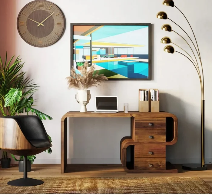 Priti Desk Soft Snake Walnut -150x70cm - Image 5