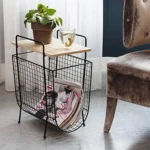 Metal With Wood Magazine Rack | Magazine Holder - Image 3