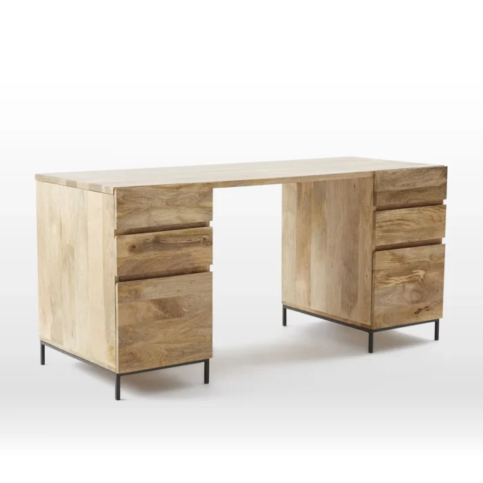 Priti Modular Desk 2 File Cabinets with 4 Drawer - Image 3