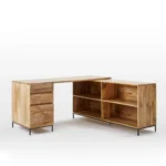 Priti Industrial Modular Desk with File Cabinet Bookcase - Image 4