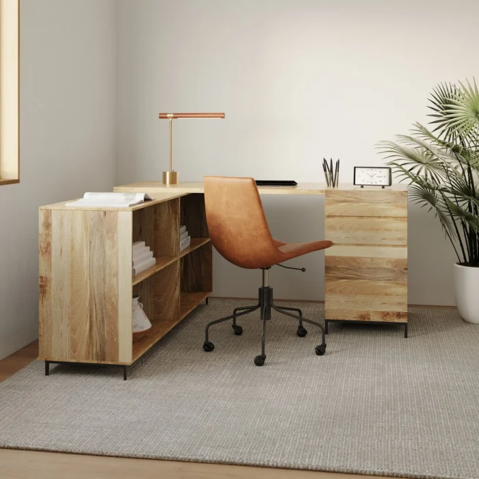 Modular-Desk-Cabinet-Bookcase2 Priti Industrial Modular Desk with File Cabinet Bookcase - Image 1