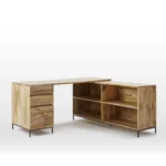 Priti Industrial Modular Desk with File Cabinet Bookcase - Image 2
