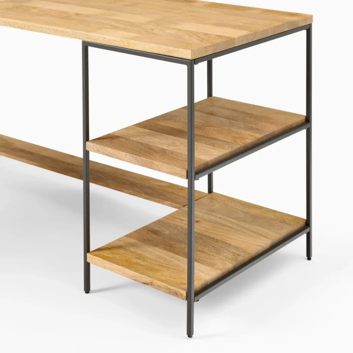 Priti Industrial Storage Modular L-Shaped Desk Open Shelves - Image 6