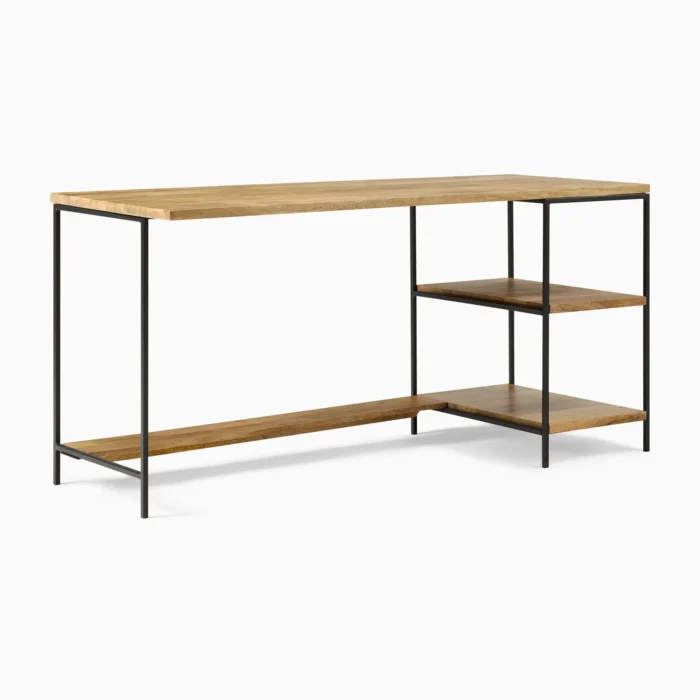 Priti Industrial Storage 2-Piece Modular Desk Open Shelves - Image 2