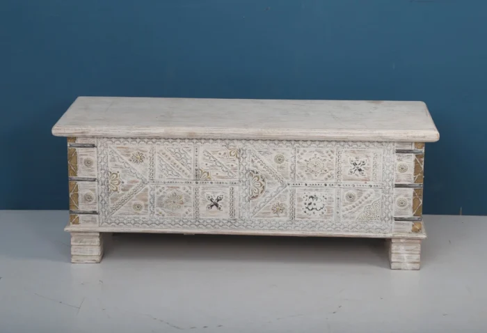 PRITI BRASS & WOOD SANDBLAST FINISH TRUNK - Image 2