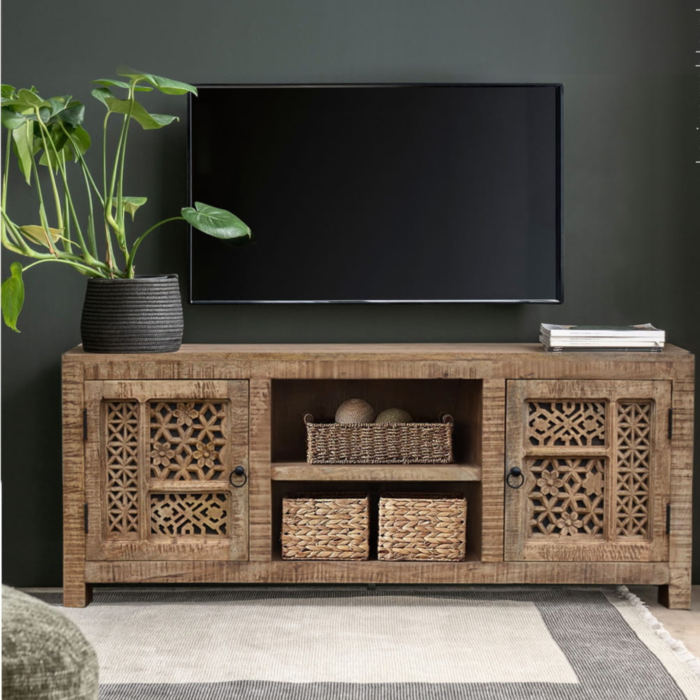 PRITI-TV-CABINET-BOHO-STYLE-CARVED3 Boho Style Carved TV Cabinet