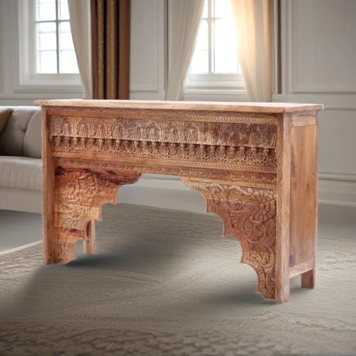 Solid-Mango-Wood-Carved-Console-Table-with-Arch_20231026_142250208 Arch Carved Solid Wood Console Table