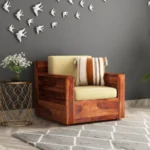 Priti : Venus 3+1+1 Seater Wooden Sofa Set - Image 3