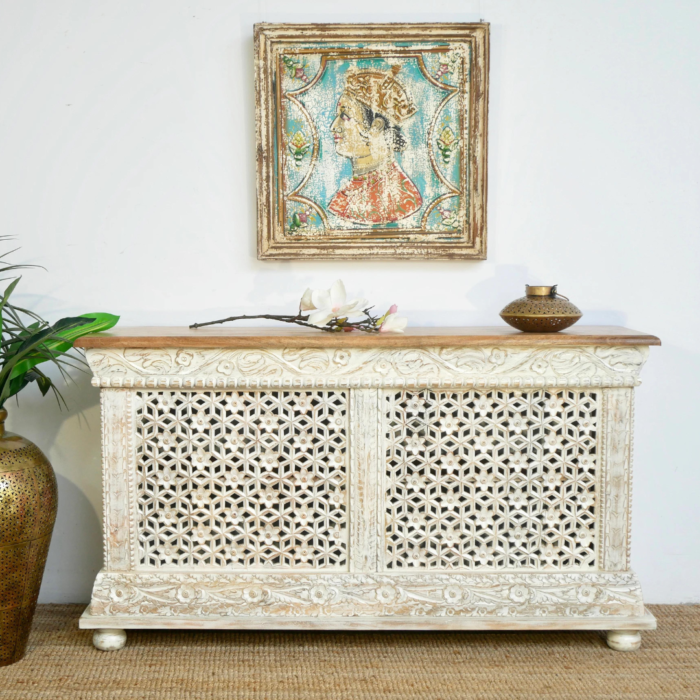bbtt89 Riksha Carved Console Table