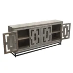 Priti 4-Door Solid Mango Wood Sideboard in Walnut Finish - Image 2