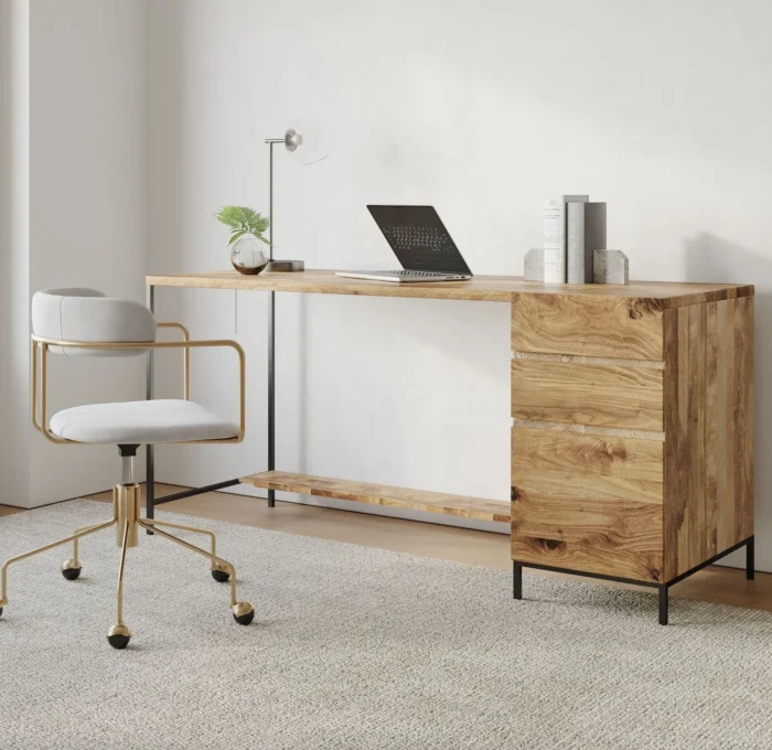 Priti Industrial Modular Desk With File Cabinet 64 - Image 1