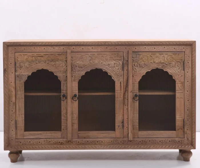 Bamako 3 Door Carved Wooden Sideboard - Image 2