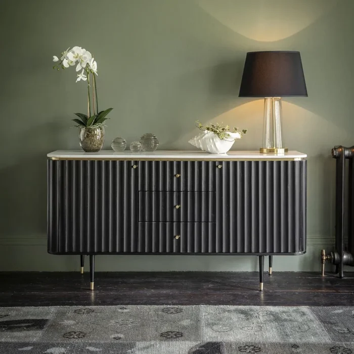 priti_day1 Flute Marble Sideboard Black