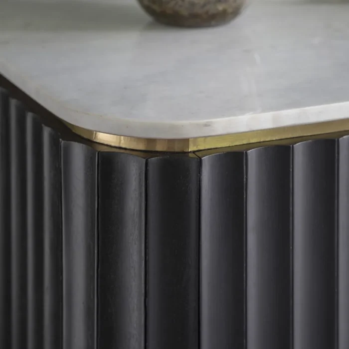 Flute Marble Sideboard Black - Image 4