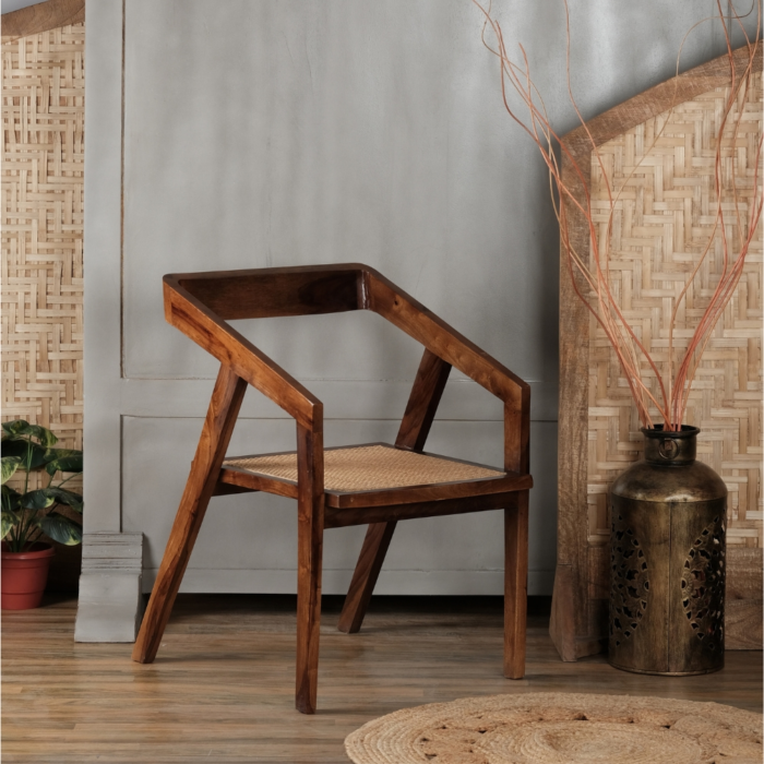 Castella Solid Wood Chair with Arm Rest - Image 1