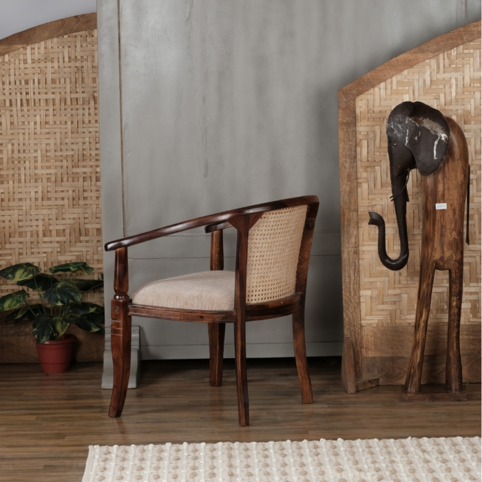 Tarbes Solid Wood Chair with Cane - Image 3