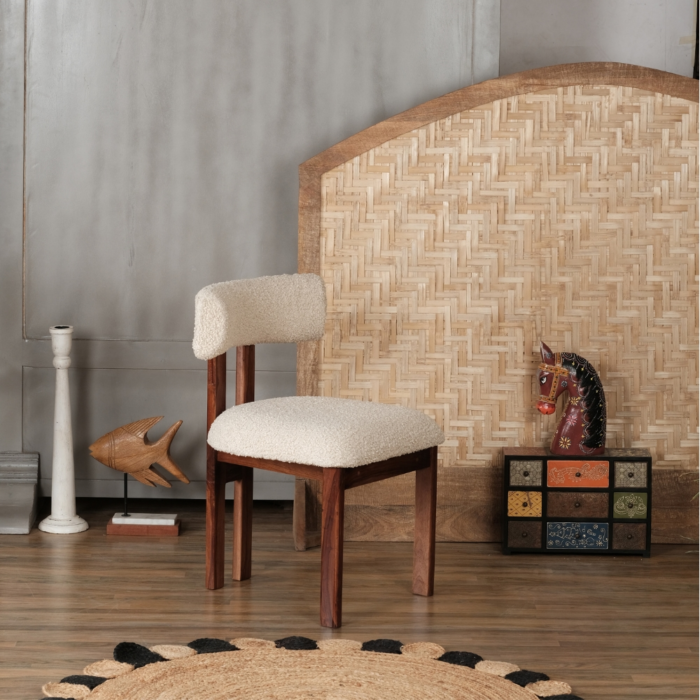 Rebecca Solid Wood Boucle Chair Rebecca Solid Wood Boucle Chair (Set of 2)