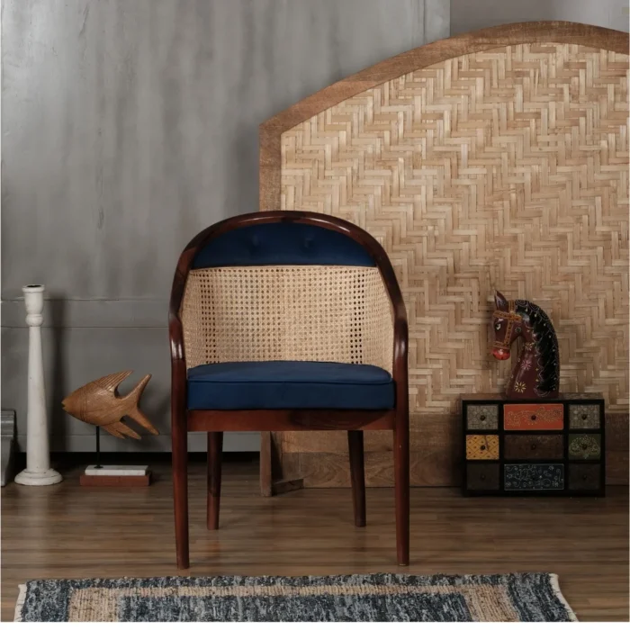 Laviana Royal Blue Solid Wood Chair - Image 2