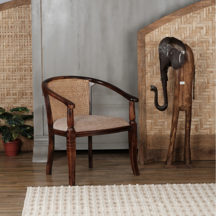 4 (2) Tarbes Solid Wood Chair with Cane - Image 1